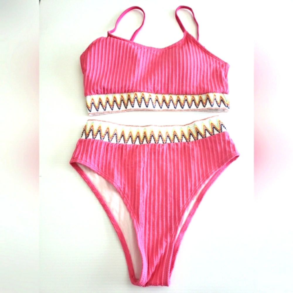 Vibrant Pink Ribbed Swimwear by Stance